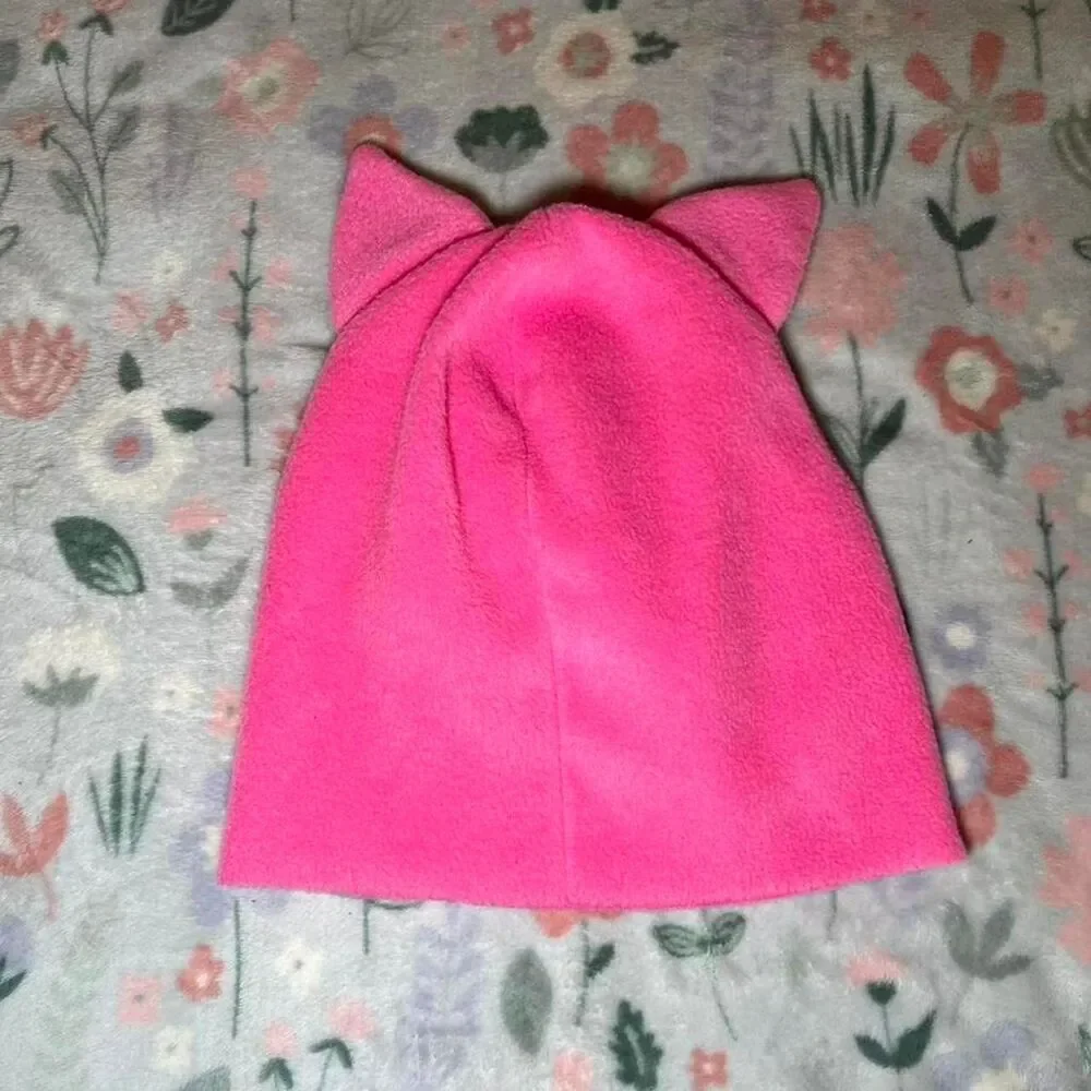 Handmade Pink Cat Ears Kid Beanie - Kawaii Y2K Decora Harajuku Maximalist Scene